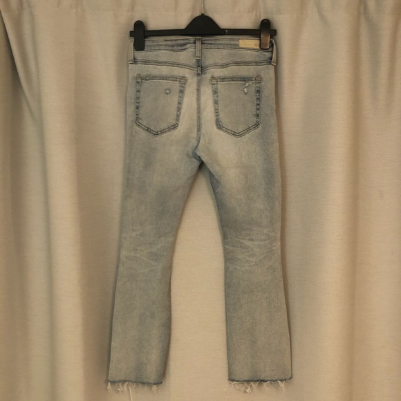 AG high rise slim flare crop distressed jeans - Picture 3 of 7